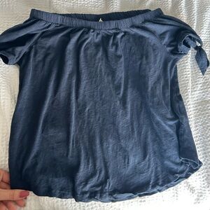 H&M navy blue off shoulder top